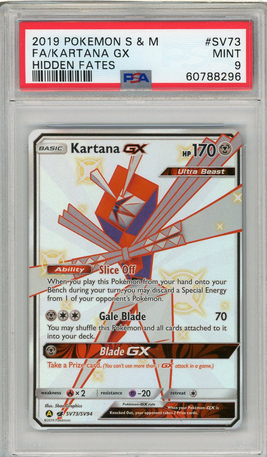 Kartana GX (Full Art) SV73 - PSA 9 - S&M Hidden Fates 2019