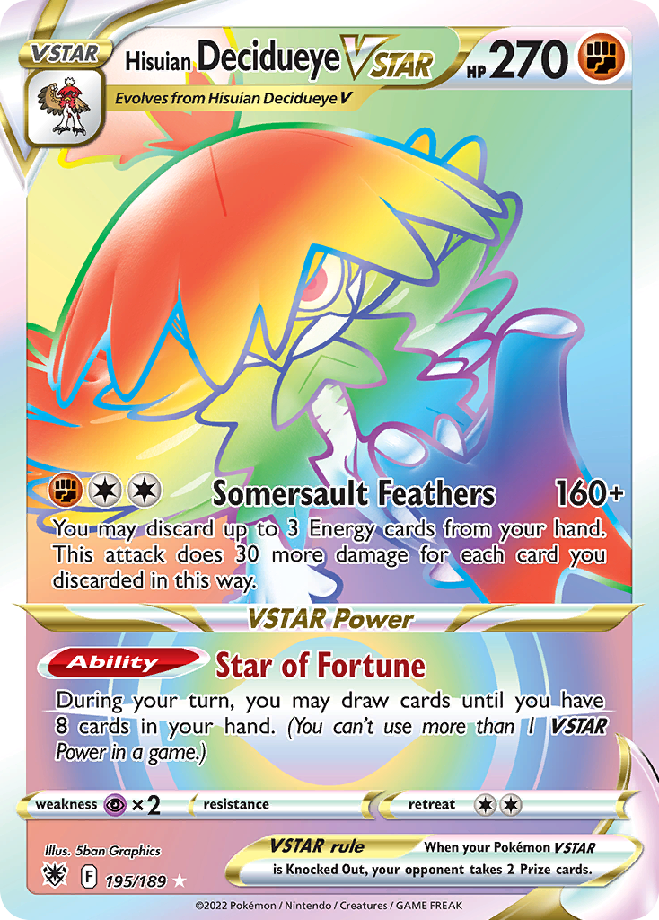 195/189 Hisuian Decidueye VSTAR