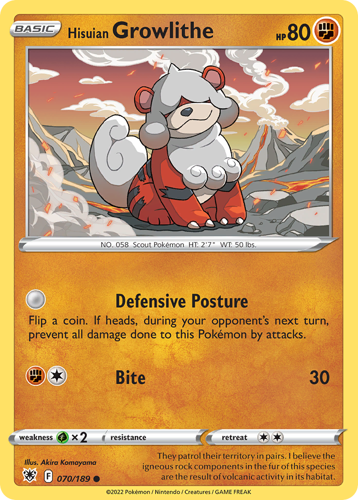 070/189 Hisuian Growlithe